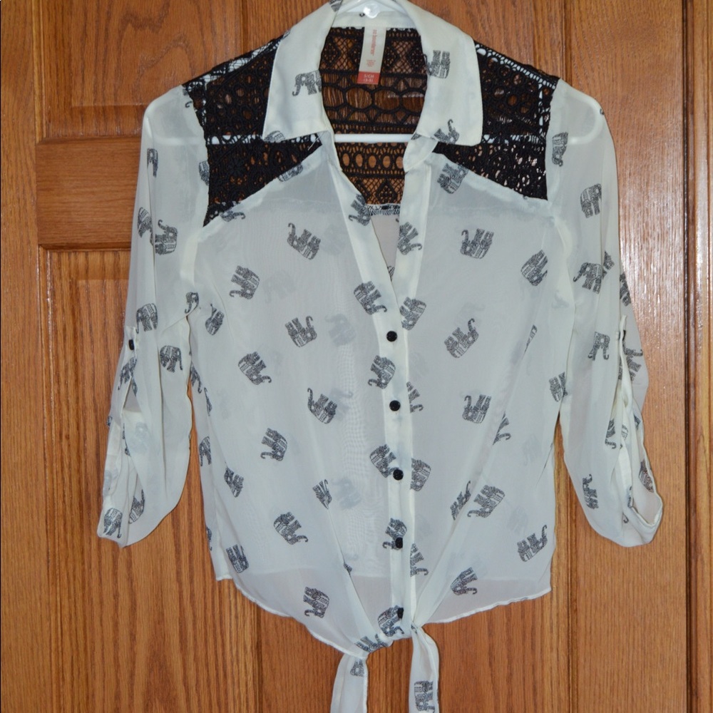 Elephant Button Up Blouse